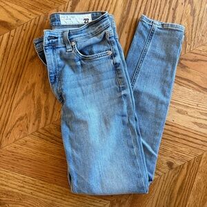 Rag & Bone Jeans 27 Blue Denim Skinny Straight Mid Rise Premium